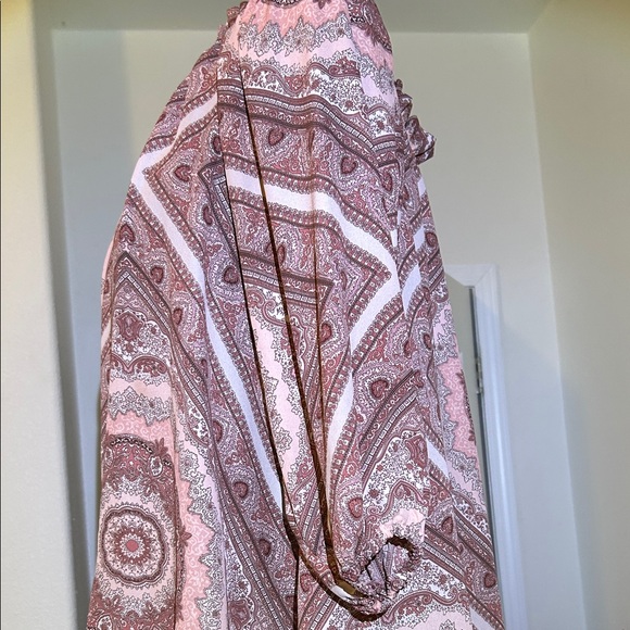 belle sky Pink Paisley Off-Shoulder Boho Blouse - Picture 3 of 10